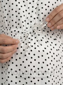 мм329-601651-Блузка для беременных и кормящих, Белый/горох