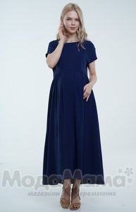 мм526-101257-Платье для беременных и кормящих, Т.синий