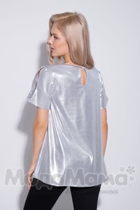 мм325-601271-Блузка для беременных и кормящих, Серебро