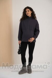 мм821-222116-Легинсы в рубчик утепленные (байка), Черный