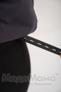 мм821-222116-Легинсы в рубчик утепленные (байка), Черный