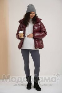 Легинсы в рубчик утепленные (байка), Графит