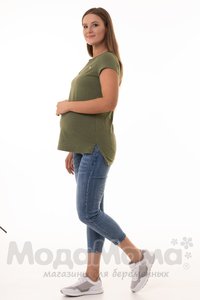 мм104-011202-Футболка для беременных и кормящих, Хаки