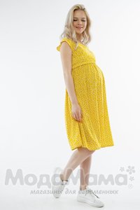 мм522-101551-Платье для беременных и кормящих, Желт/принт