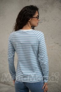 мм112-631102-Лонгслив для беременных и кормящих, Голуб/полос