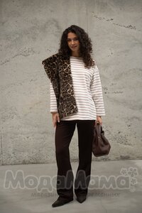 мм116-636109-Джемпер для беременных, Латте/полоска