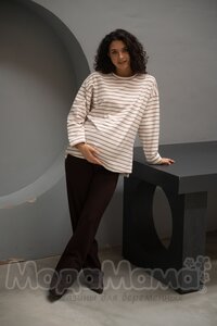 Джемпер для беременных, Латте/полоска