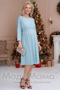 мм529-101371-Платье для беременных и кормящих, Голубой