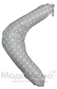 мм-372-Подушка для беременных хол(Серый звезды), Серый/звезды