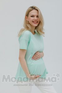 мм114-016202-Футболка для беременных и кормящих, Мята