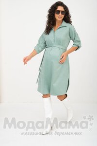 мм541-101878-Платье-рубашка для беременных, Шалфей