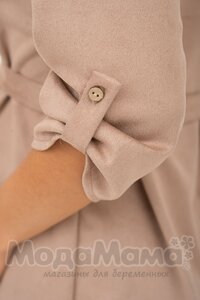 мм541-101878-Платье-рубашка для беременных, Бежевый