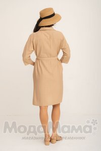 мм541-101877-Платье-рубашка для беременных, Бежевый